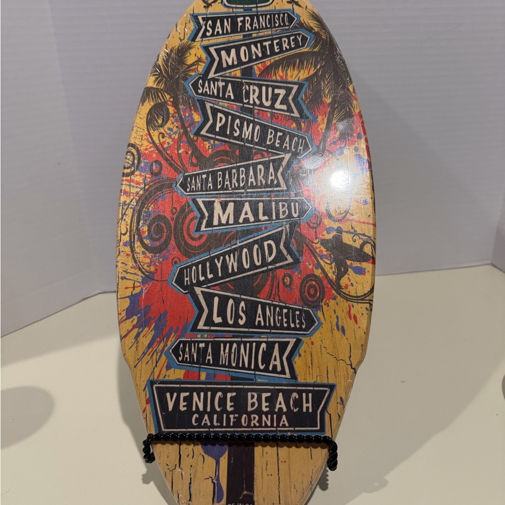 New Sealed Original Mini Surfboard Santa Monica, Venice, Malibu 19" Made USA